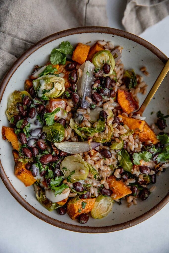 Lentil & Roasted Squash Stew, Farro