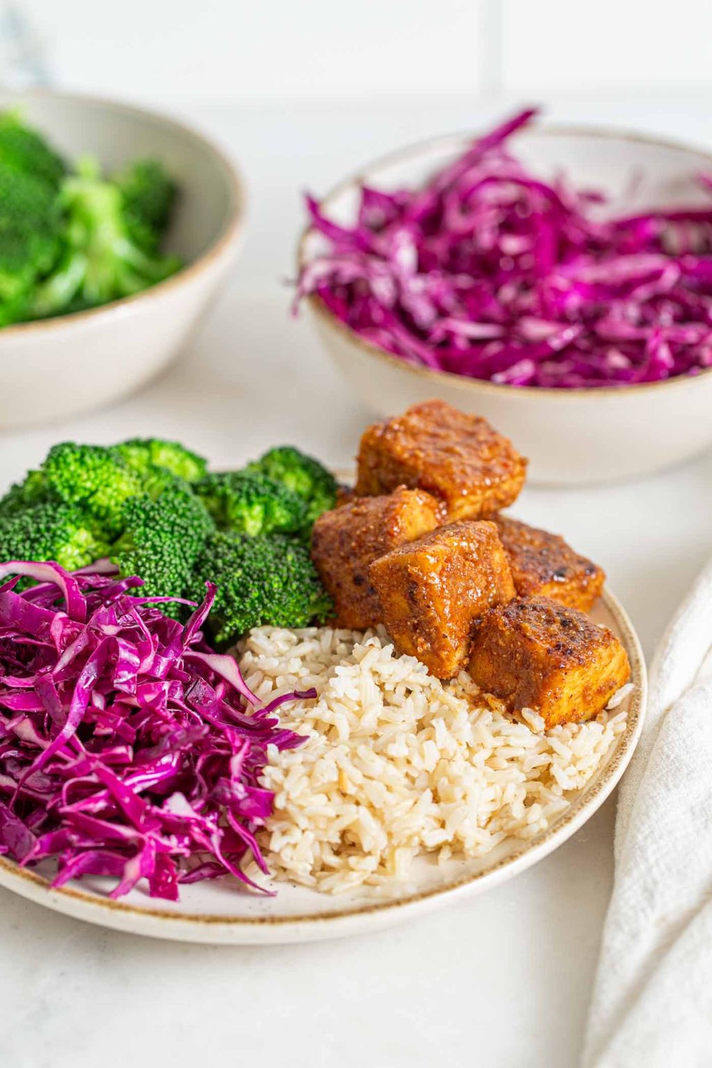 Tempeh Satay, Brown Rice & Slaw